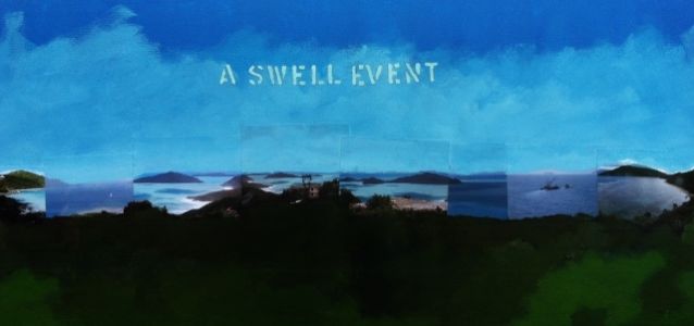 A Swell Event, Acrylic And Collage On Canvas 36in.x17in.