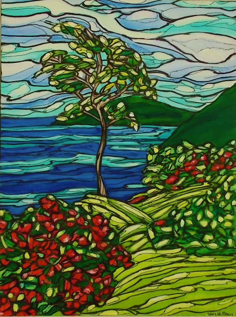 Tangled Hillside, Guana, Approx. 18x24